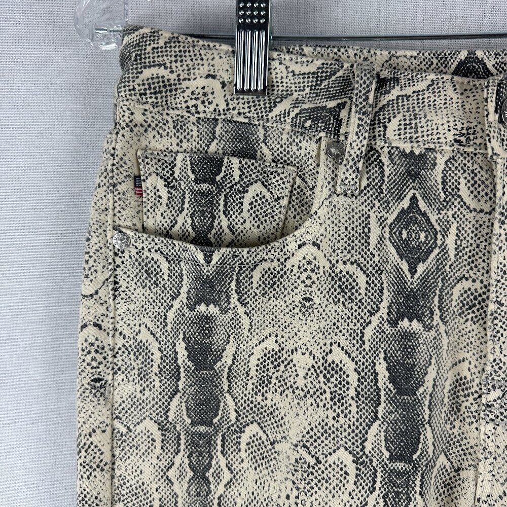 VIGOSS WOMEN'S SNAKESKIN PRINT JEANS STRAIGHT LEG ZIP FRONT POCKETS SIZE 6/7 - Picture 4 of 11